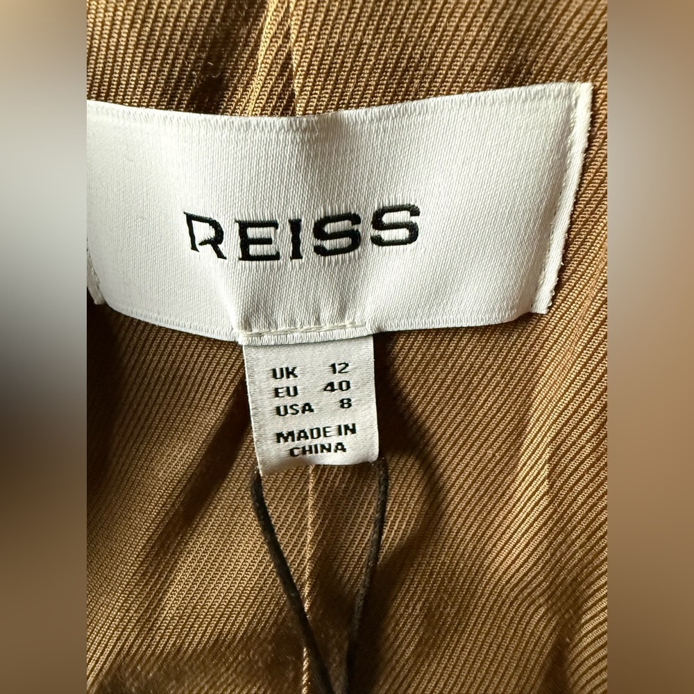 REISS Women's Double-Breasted Houndstooth-Check Vida Wool Blazer Size 8 New - Picture 5 of 9